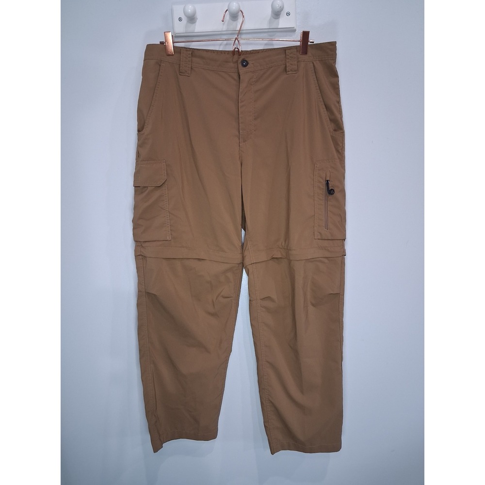 Columbia Mens Silver Ridge Convertible Cargo Pants Tan 38x30 Omni-Shade UPF 40